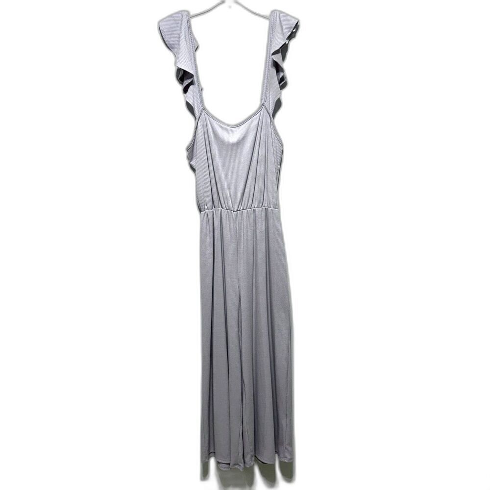 Made With Love Jumpsuit Womens size Small Violet Wide Leg Ribbed Stretch Soft
